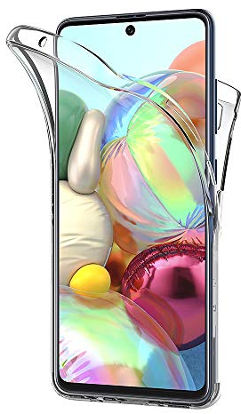 AICEK Hülle Compatible Samsung Galaxy A71 360°Full Body Transparent Silikon Schutzhülle für Samsung A71 Case Durchsichtige TPU Bumper Galaxy A71 Handyhülle (6,7 Zoll)