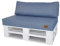 Mayaadi-Home Set Palettenkissen Palettenpolster Palettenauflage Indoor Outdoor Sitzkissen 120x80x10 mit Rückenkissen 120x40x10-20 Hellblau