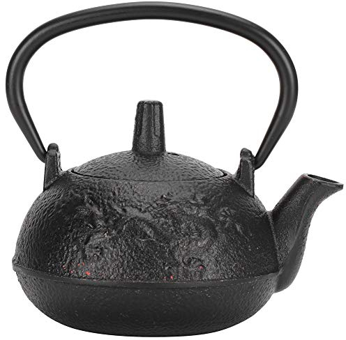 Gusseisen-Teekessel, japanische Teekanne mit Aufguss für lose Teekannen für Herdplatten 300 ml, schwarz