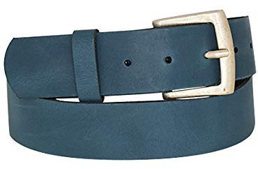 DayneQ 4cm Breit Echt Leder Guertel Altsilber Nickelfree - 11499-40-SIL - Petrol Bundweite 85cm