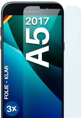 moex für Samsung Galaxy A5 (2017) Schutzfolie Displayschutz Folie Ultra-klar HD 0,2 mm kompatibel mit jeder Hülle, Anbringen ohne Blasen, Handyfolie Extra Kratzfest, FlexProtect 3 Stück