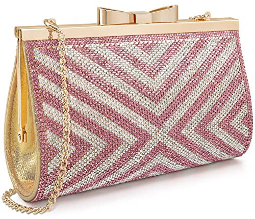 Sumnn Abend-Clutch, Cocktail, Abschlussball, glitzernde Strass-Kristalle, Braut und Brautjungfer, Hochzeit, Party, formelle Geldbörsen für Damen, Gold / Stil B