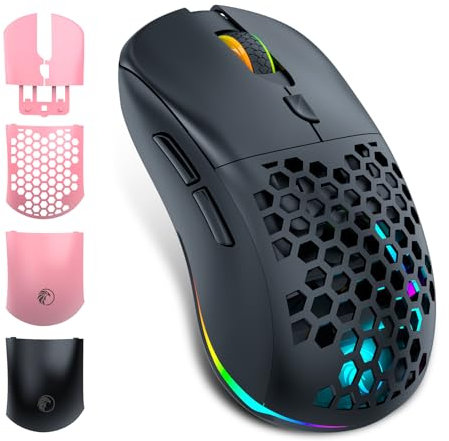 RAZEAK Ultra Custom Wireless Gaming Mouse Syww 8, Gaming Mouse 3395 Sensor 26000 DPI Triple-Mode (Wired+2.4 G+ BT5.0) Connection- with Software Programmable (Black)
