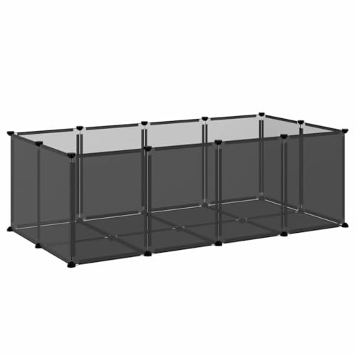vidaXL Kleintierkäfig Schwarz 144x74x46,5cm PP Stahl Freigehege Haustierkäfig