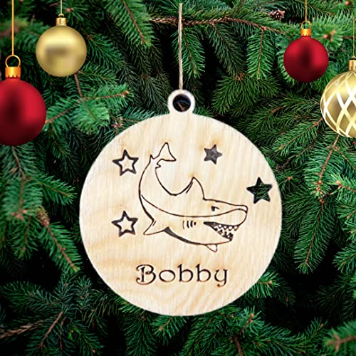 Personalisierte Hai Weihnachtsbaumschmuck Weihnachtsdeko Ornament Weihnachtsdeko aus Holz Weihnachtsbaum Deko Weihnachtsdekoration Ornament Holz Christbaumschmuck