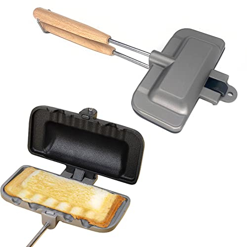 Sartén de Sándwich de Doble Cara,sartén para hacer sándwiches,Molde para hornear sándwich de doble cara,Sartén Extraíble para Hacer Sandwiches para Tortitas, Tortillas, Frittatas y Tostadas