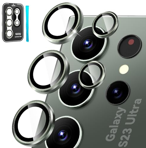 CloudValley Kamera Schutzfolie für Samsung Galaxy S23 Ultra, Kameraschutz Kamera Glas [HD Klar, Kratzfest], 9H Härte Schutz Linse Blasenfrei für Samsung Galaxy S23 Ultra 5G 6.8'', Grün