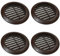 4 Pcs of Brown Louvred Wall Vent Grille with Flyscreen for Ø 100 mm / 4 Round Wall Outlet - Air Ventilation Duct Cover with Anti-Insect Mesh and Rear Spigot, Tough and Durable ABS Plastic