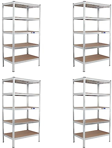 TRUTZHOLM 4X XL Schwerlastregal 180x90x60cm Lagerregal Werkstattregal Weitspannregal Traglast 875 kg