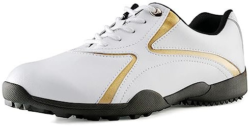 Calzado de Golf para Hombre,Profesional Deporte Ligero Zapatos de Golf Sin Tacos para Hombre,Cómodo Respirable Malla Impermeable Zapatos de Golf para Hombre,Antideslizante (Color : White, Size : 44