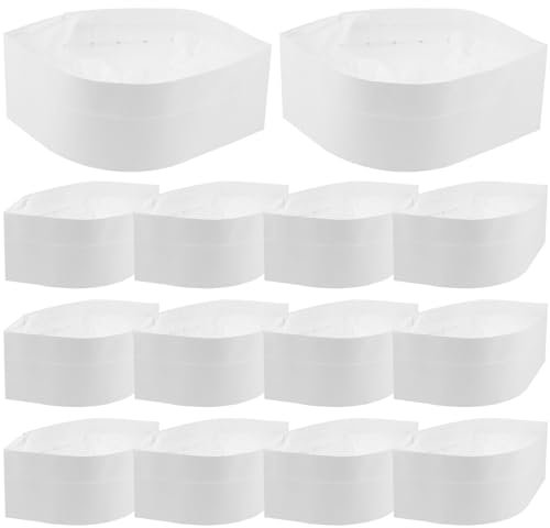 TENDYCOCO 20 Piezas Sombrero De Cocinero Gorra De Cocinero Desechable Sombrero Negro Chef Toque Gorra De Restaurante Gorro De Panadero Niño Estilo Japonés Sombrero Blanco Papel, 色