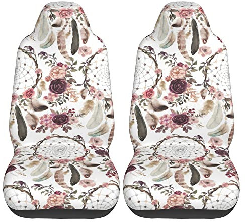 Autositzbezüge, Boho-Motiv mit floralen Träumen, universelle Passform, Sitzschoner (2 Stück)