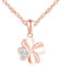 feilok Halskette Damen Kette mit Roségold Kleeblatt Zirkonia Vierblättriges Glücksbringer Anhänger aus 925 Sterling silber Halskette für Frauen