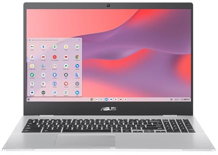 ASUS Chromebook CX1, 15.6 FHD NanoEdge Display, Intel Celeron N4500 Processor, 64GB eMMC Storage, 8GB RAM, ChromeOS, Transparent Silver, CX1500CKA-AS84F