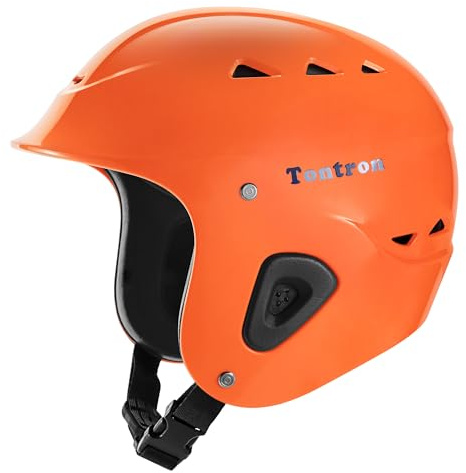 Tontron Sailonger Weißwasserhelm für Erwachsene, Vollschnitt, Kajak-, Rafting-, Paddel-, Wassersport-Helm (glänzendes Orange, Größe S)