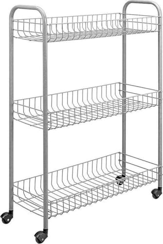 Metaltex Bad/Küchentrolley Slim 84x56cm Stahl Silber