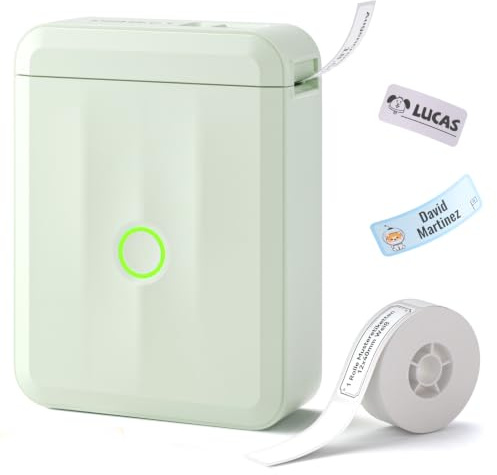 NIIMBOT Etikettendrucker, D110 Etikettiergerät für Namensaufkleber, Grün | Bluetooth Beschriftungsgerät Selbstklebend, Label Printer für Namensschilder Kinder Schule Büro Zuhause