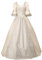 Femme Robe Victorienne à Manche 3/4 Évasées Robes de Soirée Chic et Elegant Costume Medievale Vintage Dress de Mariage Déguisement Carnaval Victorien