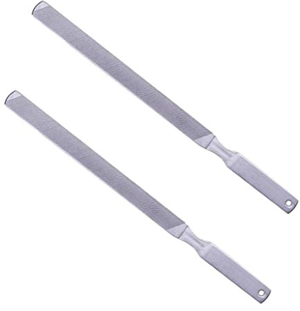 Set mit 2 Edelstahl-Nagelfeilen, doppelseitiger Feilstreifen für Zuhause und Salon, Metallfeile für dicke Nägel, professionelle Pediküre-Werkzeuge, Nagelpflege für Männer und Frauen