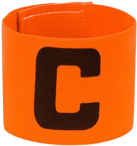 JELEX Leader Kapitänsbinde - Elastische Captain-Armbinde aus 100% Polyester mit Klettverschluss, universell verstellbar und langlebig, 31,3 x 6,6 cm (Orange)