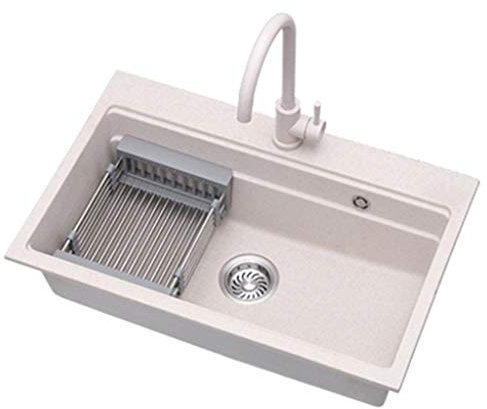 LaYiQimn Fregadero de Cocina Fregaderos de Cocina, Accesorios de Cocina, Lavabo Individual Cuadrado, Piscina, Fregadero de Piedra de Cuarzo, Limpieza de Avena, Piscina, lavavajillas para el hogar