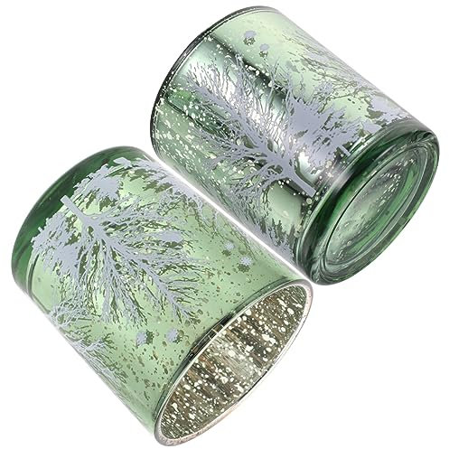 Cabilock 2er-Pack Weihnachtsbaum-teelichthalter Aus Glas Weihnachts-tafelaufsatz Elegante Dekoration für Ihren Tisch Zu Hause