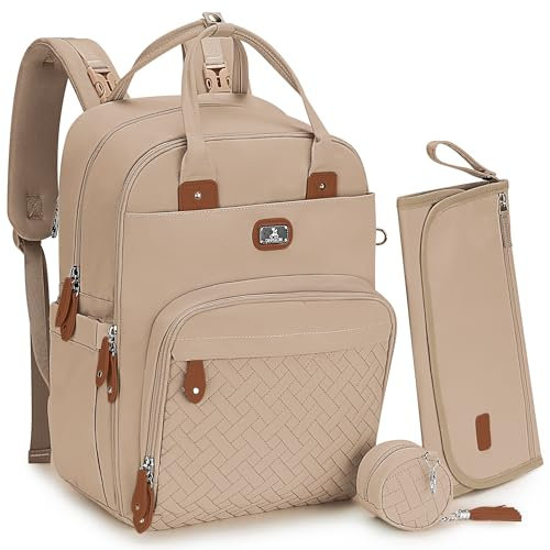 Dikaslon Wickeltasche Rucksack – Großer Wickelrucksack mit viel Stauraum, Wickeltasche groß mit Schnullerhalter, Wickelauflage & Kinderwagengurten – für Mama & Papa (Mintgrün, Einheitsgröße)