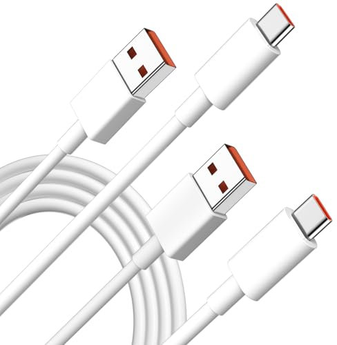 [1M 2er-Pack] Schnellladekabel Typ C für Xiaomi 14T 13T 12T 11T Pro Redmi Note 13 12 11, USB-auf-USB-C-Kabel für Xiaomi 14 13 Ultra POCO F6 F4 GT, USB-C-Kabel Turbo Charge 120 W für Black Shark 4 5