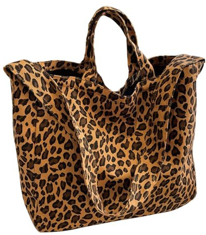 BAUIOREAD Hobo-Tasche mit Leopardenmuster, große Kapazität, Slouch-Tragetasche für Damen, leicht und langlebig, perfekt für Arbeit/Reisen, stilvolle Umhängetasche für den täglichen Gebrauch