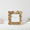 Ayoiow Bilderrahmen 10x10 cm Gold Harz Fotorahmen für Fotos Photo Frame Table