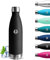 Grsta Gourde Enfant, Gourde Isotherme 500ml, Gourde Inox, 24h Froid & 12h Chaud, Gourde sans Bpa, Gourde Metal, Facile à Transporter, Bouteille d'eau pour l'École, Bureau, Voyage, Camping, Sport, Noir