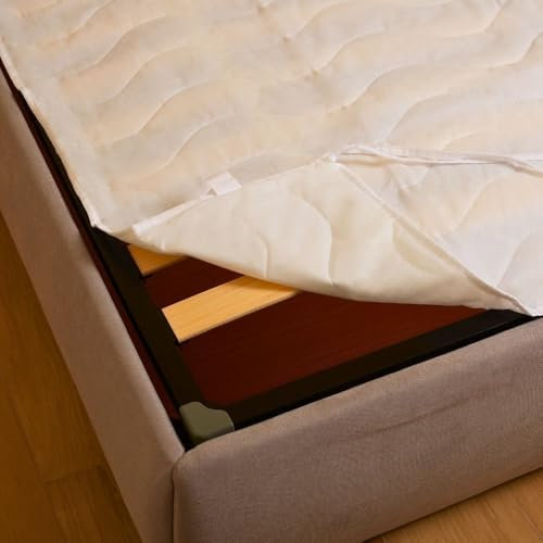 MAXIME MAISON - Couvre-Sommier, Cache Sommier 90x200 Matelassé Made in Italy, Protege Sommier 90x200, sous Matelas avec des Lacets aux Coins, Matériau Hypoallergénique, Anti-Acariens, Respirant