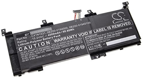 vhbw batteria compatibile con Asus ROG Strix GL502VSK, GL502VY-1A, GL502VS-FY032T, GL502VY-DS71 notebook (4000mAh, 15,2V, Li-Poly)