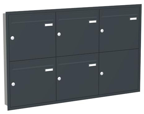 Briefkastenanlage | KNOBLOCH | Unterputz | Anthrazit | 5-Fach | senkrechte Kästen