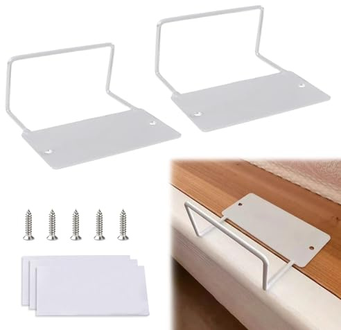 IGTOPS Matratzenhalter gegen verrutschen aus Metall Mit Schrauben und Klebeaufklebern geliefert, bettstopper für Seitenmatratze, Ritzenfüller für Matratzen, Einfache Installation (2, Weiß)