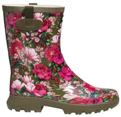 Aigle Bottes courtes en caoutchouc pour femme Alya Print, Fleuri, 39 EU