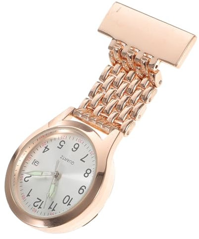 VALICLUD Digitale Krankenschwester Uhr Mit Led-Display Leichtes Sicheres Material Hängende Elektronische Brusttaschenuhr Für Ärzte Und Pflegepersonal Rosegold Farbton Praktisches Geschenk