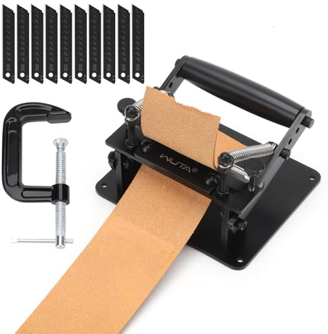 WUTA Leder Schälmaschine, Martensitischer Rostfreier Stahl Lederschälmaschine Set, Für Handbuch Leder Skiving(S)