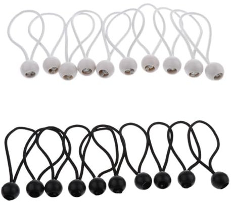 2 x 10 Stück 16 cm robuste Spanngurte für Vorzelte, Planen, Sicherheitsgurte in weiß