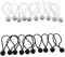 2 x 10 Stück 16 cm robuste Spanngurte für Vorzelte, Planen, Sicherheitsgurte in weiß