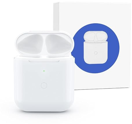 Wireless Charging Case Replacement Compatible with AirPods 1 and 2, Airpods Case with Bluetooth Button for Pairing, 600 mAh Airpod Charging Case Replacement