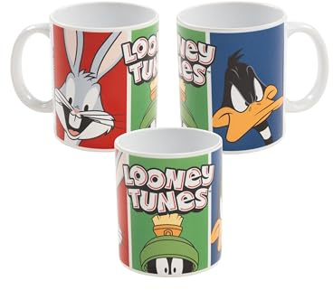 Looney Tunes Tasse - Bugs Bunny, Duffy Duck, Marvin Kaffeetasse Becher Kaffeebecher aus Keramik 320 ml