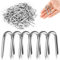 MOXYOY U Nails, 120 chiodi zincati a forma di U, ideali per filo di pollo, recinzioni in rete metallica, rete da giardino