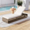 Multigot Rattan Sun Lounger, 7-Level Adjustable Garden Leisure Sunbathing Recliner with Cushion and Under-seat Storage, Patio Chaise Lounge Outdoor Wicker Reclining Chair for Patio Poolside Backyard