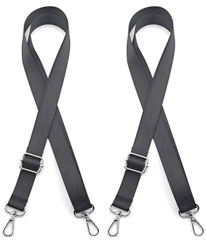 2 Stück Taschengurt Schwarz 2,5cm Breit Taschengurte zum Wechseln Breite Umhängetasche Verstellbare Schultergurte für Taschen, Umhängetasche, Handtasche
