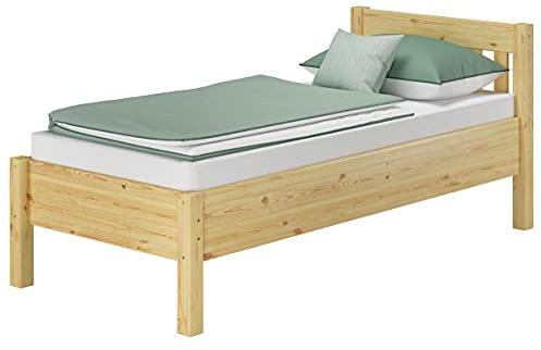 Erst-Holz®Hohes Massivholzbett Kiefer Seniorenbett 100 x 200 cmohne Zubehör