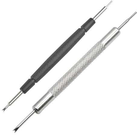 Ctyjia 2 Stück Uhrenarmband Werkzeug Set, Doppelseitiges Uhren Federstegwerkzeug Set 1.2mm & 1.4mm Gabel + 0.8mm Drückerstift für Uhrband Ersatz