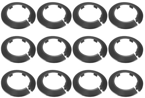 QUARKZMAN 12 Stück Flansch Wasserrohr Abdeckung 105mm x 65mm Kunststoff Rundes Rohrblende Rohrkragen Clip-On Rohrabdeckung Heizkörper Wand Spaltflansch Für 63mm/2.48