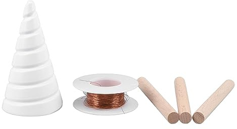 AKLOSIPY Electro Culture Gardening Copper Wire Kit with Fibonacci Coil Winding Jig & Wooden Stakes for Enhanced Plant Growth