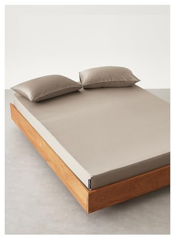 GBHMJU Tencel Lyocell Spannbettlaken 90x190cm bis 200x220cm Kühlend Leichte Seidenbettwäsche Bettlaken Spannbettlaken mit Gummizug(Brown,150x200+30cm)